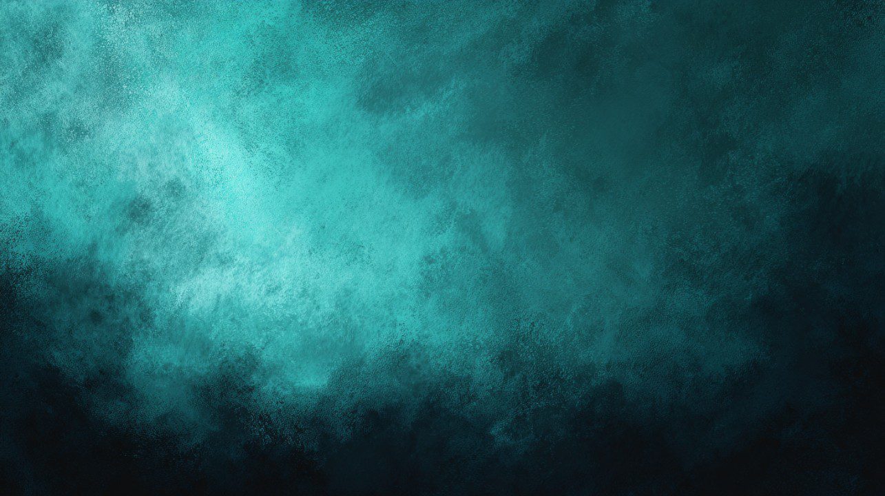 Dark abstract painted background with soft vignette and subtle spotlight effect, featuring deep teal and black textures.