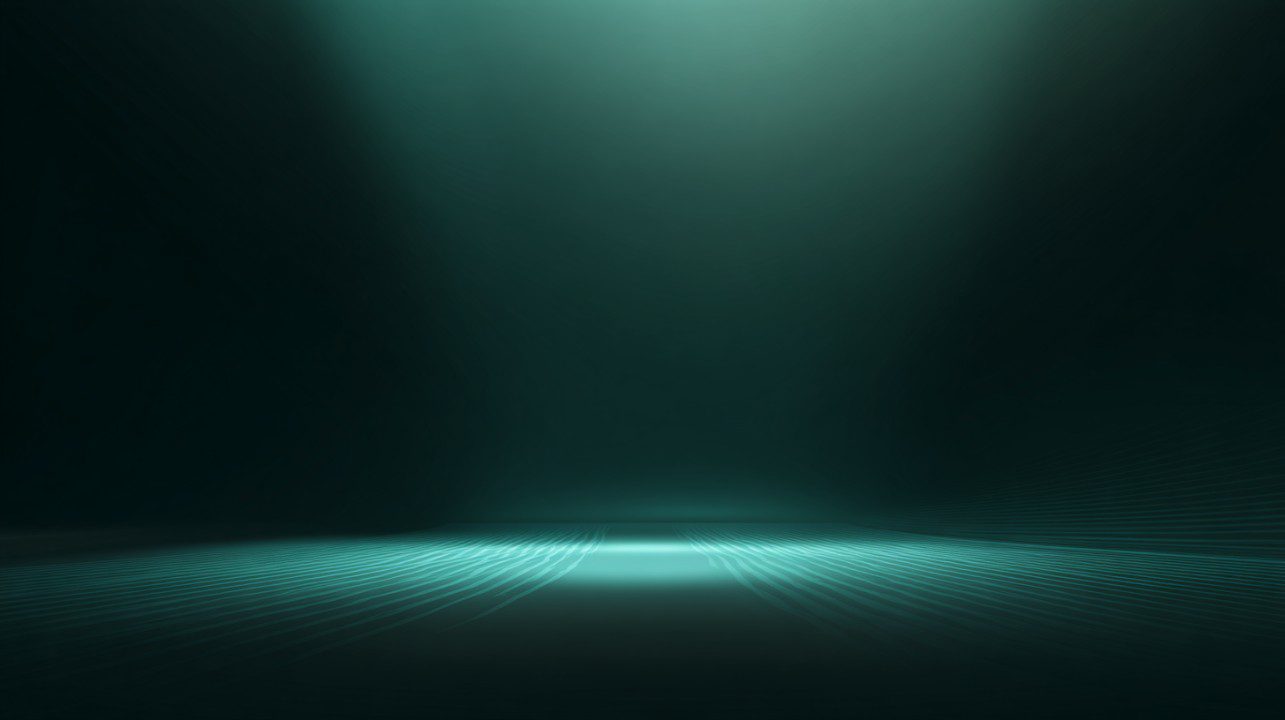 A dark green abstract background with glowing light streaks and a soft spotlight effect, ideal for modern tech or business design.