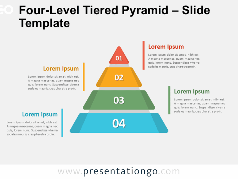 Four Level Tiered Pyramid for PowerPoint - Four Level Tiered Pyramid Powerpoint 768x576
