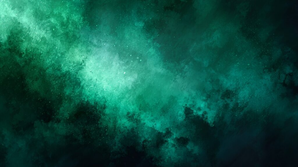 A widescreen abstract background with vivid green gradient and cloudy textures, ideal for creative and digital design use.