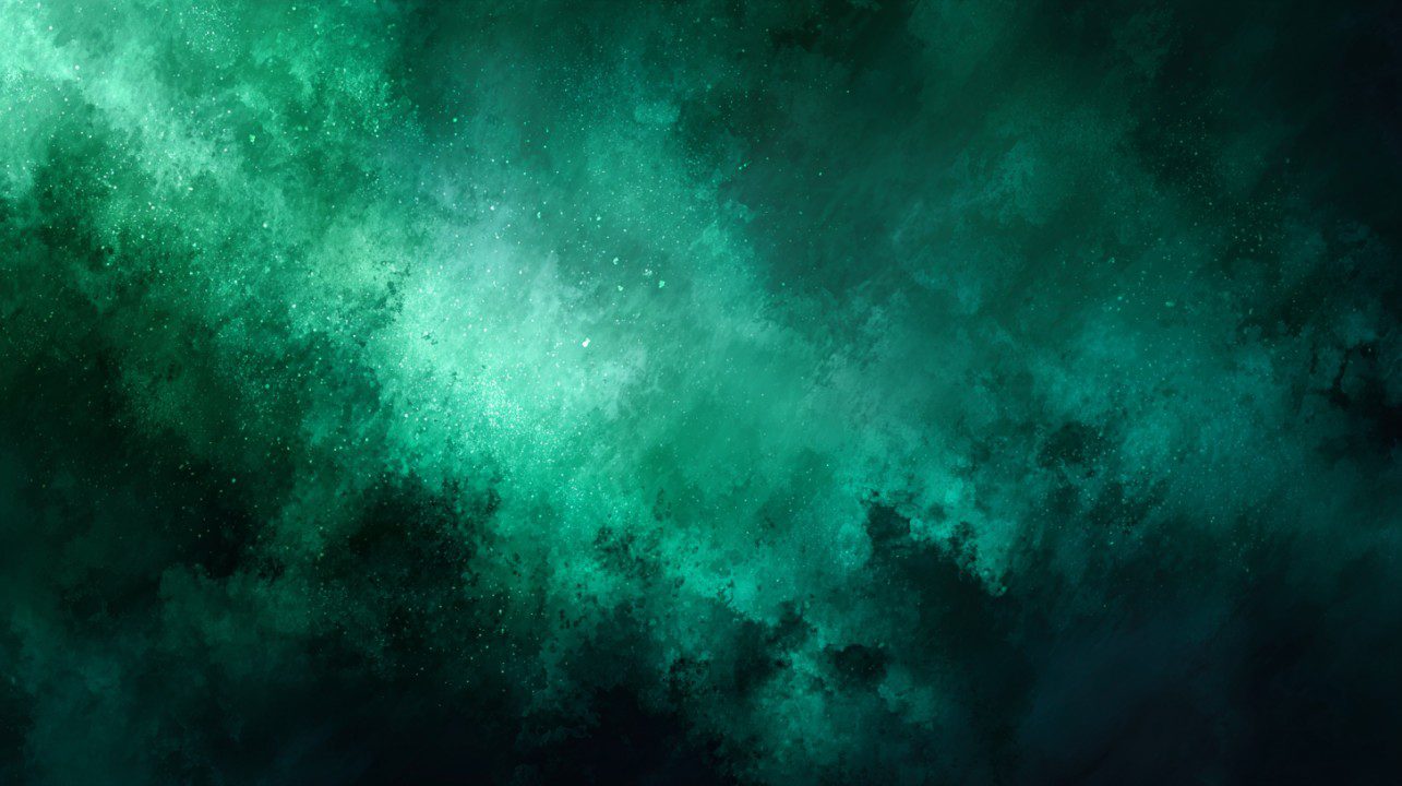 A widescreen abstract background with vivid green gradient and cloudy textures, ideal for creative and digital design use.