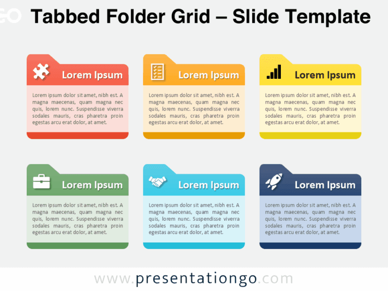 Tabbed Folder Grid for PowerPoint - Tabbed Folder Grid Powerpoint 768x576