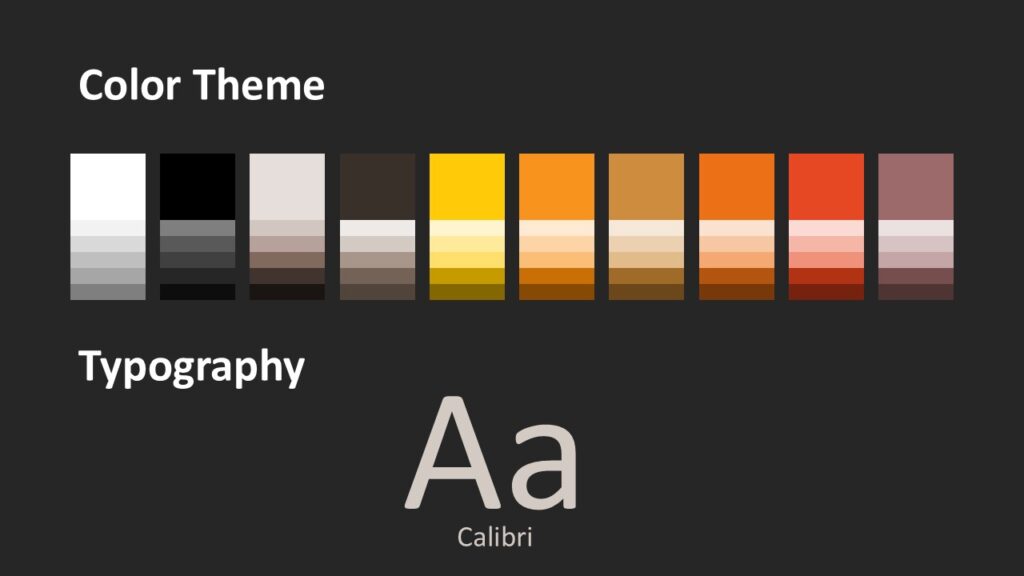 AI Robotics Template Color Palette and Fonts Preview Preview of slide color palette and typography styles used in the AI Robotics Template for PowerPoint and Google Slides.