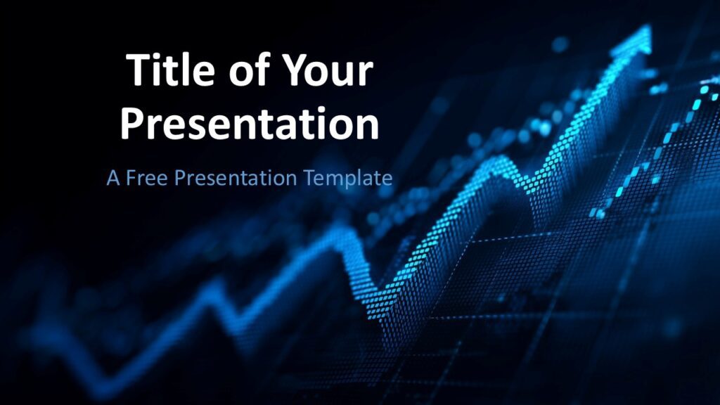 Analytics Pulse Cover Slide for PowerPoint & Google Slides Title slide with upward-trending graph background and left-aligned white title text for PowerPoint and Google Slides.