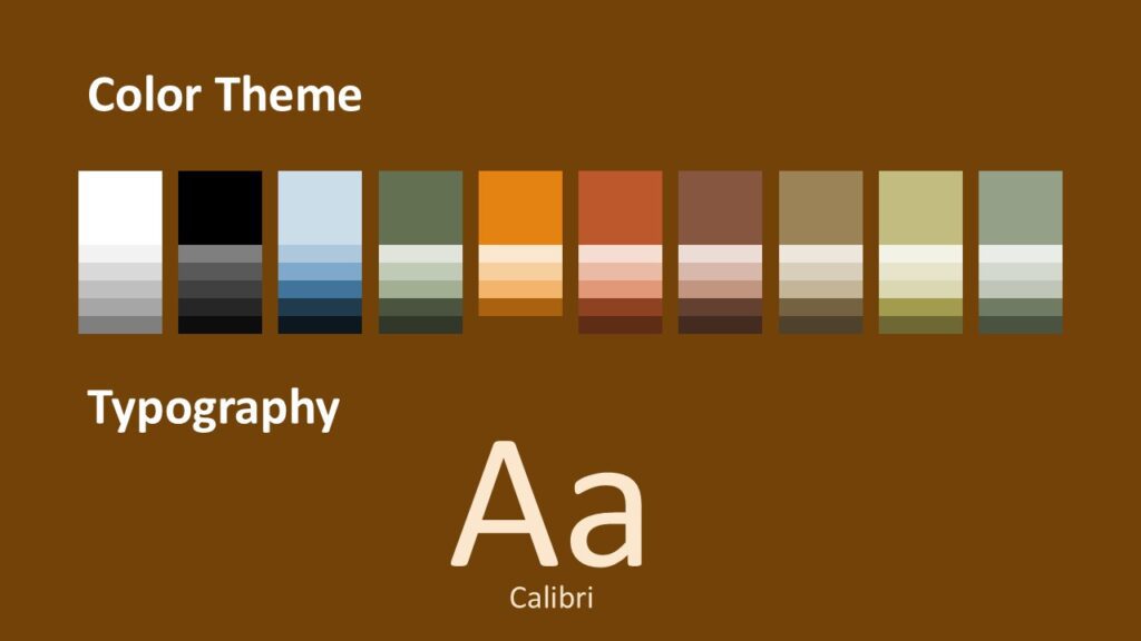 Meditation Journey Template Color Palette and Fonts Preview This slide displays the Meditation Journey Template’s sunset-inspired color palette and the built-in font styles for use in presentations.