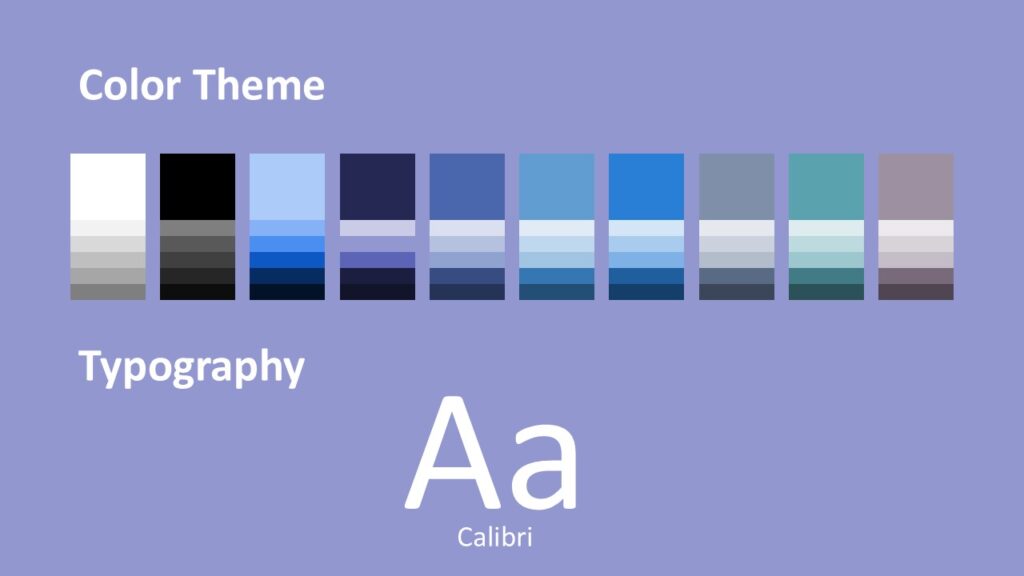 Celestial Halo Template Color Palette and Fonts Preview Slide preview of font styles and color palette used in the Celestial Halo Template for PowerPoint and Google Slides.
