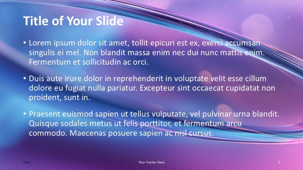 Celestial Halo Title and Content Slide Option 2 for PowerPoint & Google Slides Dark-themed variation of the title-content slide with luminous arc behind white text for PowerPoint and Google Slides.