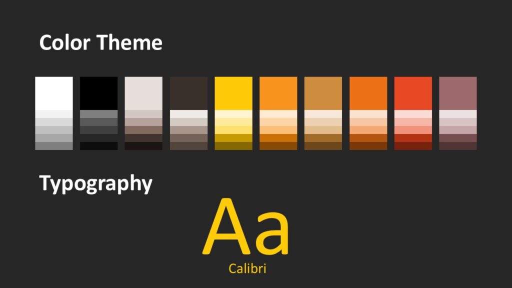 Digital Stream Template Color Palette and Fonts Preview Overview slide showing the preset color palette and font styles used in the Digital Stream Template for PowerPoint and Google Slides.