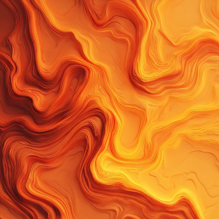 Abstract digital texture with swirling red, orange, and yellow patterns resembling molten lava or magma.