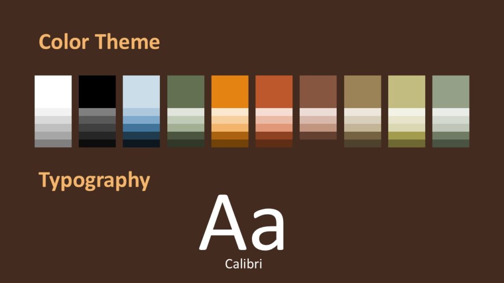 Haunted Porch Template Color Palette and Fonts Preview Preview of the Haunted Porch Template’s font styles and warm Halloween color palette used in PowerPoint and Google Slides.