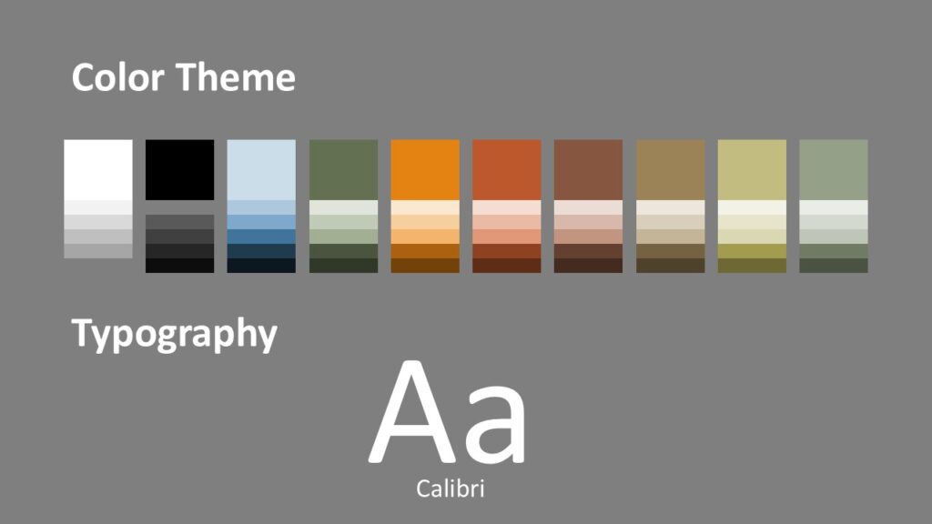Pumpkin & Web Template Color Palette and Fonts Preview Slide displaying the template’s warm Halloween color scheme and predefined fonts used in PowerPoint and Google Slides.