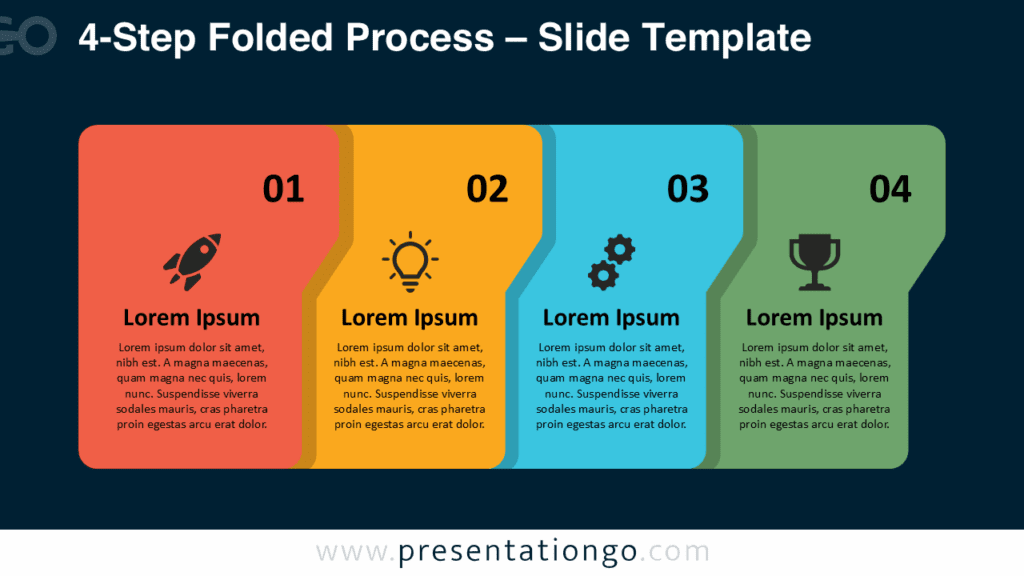 4-Step Folded Process for PowerPoint & Google Slides