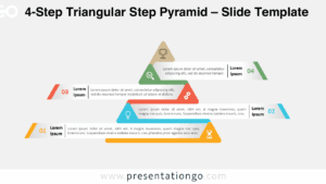 Four-step triangular pyramid on a light background for PowerPoint and Google Slides, ideal for process and strategy slides.