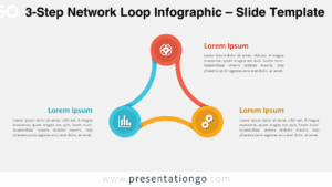 3-step circular loop diagram for PowerPoint presentation slides