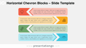 Four colorful chevron blocks diagram for PowerPoint and Google Slides