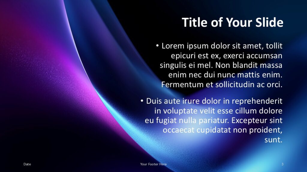 Aurora Stream Title Content Layout 2 Centered Aurora Stream title and content layout with modern gradients designed for clear and engaging presentations in PowerPoint and Google Slides.
