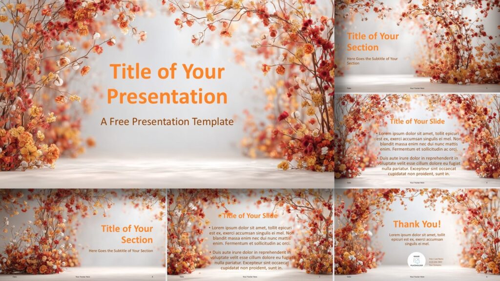 Complete Fall Garden Arch set for PowerPoint and Google Slides with floral frames, balanced spacing, and clear visual hierarchy.