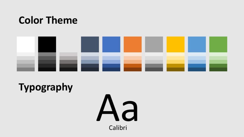 Fresh Cleaning Template Colors and Fonts Color palette and typography slide showing theme options included in the Fresh Home Cleaning template for PowerPoint and Google Slides users.