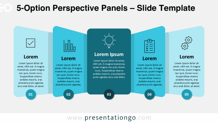 3-Option Perspective Panels for PowerPoint & Google Slides