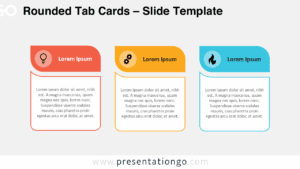 Three-column rounded tab cards infographic for PowerPoint and Google Slides