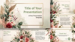 Full preview of the Watercolor Botanical Frame template for PowerPoint & Google Slides displaying elegant floral artwork and clean, readable layouts.