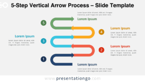 Vertical arrow process diagram with five steps for PowerPoint and Google Slides presenting multi-stage workflows clearly.