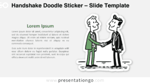 Hand-drawn handshake doodle sticker optimized for PowerPoint and Google Slides, offering a clear visual symbol for teamwork, partnership, and professional collaboration.