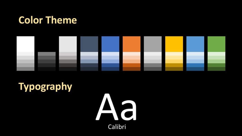 Innovate 2026 PowerPoint Colors and Fonts Color palette and typography slide from the Innovate 2026 template for PowerPoint and Google Slides showing theme and font choices.