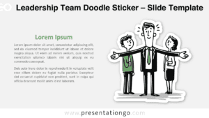 Hand drawn leadership team doodle illustration for PowerPoint and Google Slides used to present teamwork management and people focused concepts