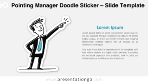 Professional pointing manager doodle sticker for PowerPoint and Google Slides, designed to highlight guidance, vision, and strategic messages.