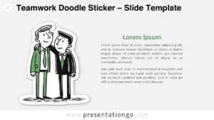 Friendly teamwork doodle illustration for PowerPoint and Google Slides designed to communicate collaboration, trust, and professional partnership.