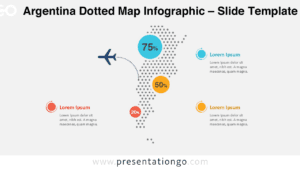 Editable Argentina country dotted map infographic for PowerPoint and Google Slides designed for data visualization and business presentations.