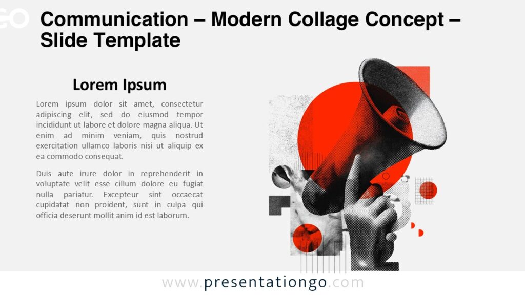 Editorial modern collage concept representing messaging and clarity for PowerPoint and Google Slides decks
