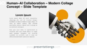 Editorial modern collage concept visualizing human AI partnership for PowerPoint and Google Slides decks