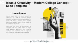 Editorial modern collage concept visualizing ideation and inspiration for PowerPoint and Google Slides decks