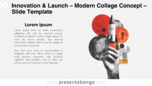 Editorial modern collage concept representing innovation and product launch for PowerPoint and Google Slides decks