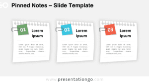 Clean pinned notes presentation slide for PowerPoint and Google Slides designed to structure content with numbered notes