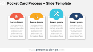 Pocket Card Process workflow for PowerPoint and Google Slides using sliding card pockets to present steps, features, or categories
