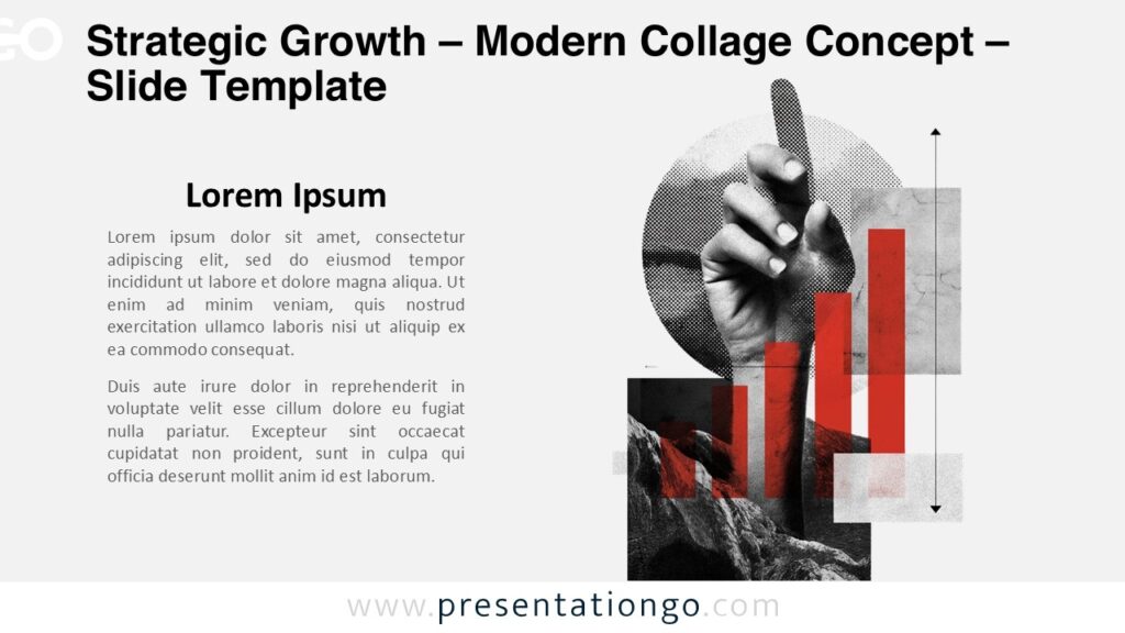 Editorial modern collage concept representing long-term strategy for PowerPoint and Google Slides decks