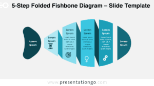 Folded 5-step fishbone infographic for PowerPoint and Google Slides ideal for advanced root cause analysis.