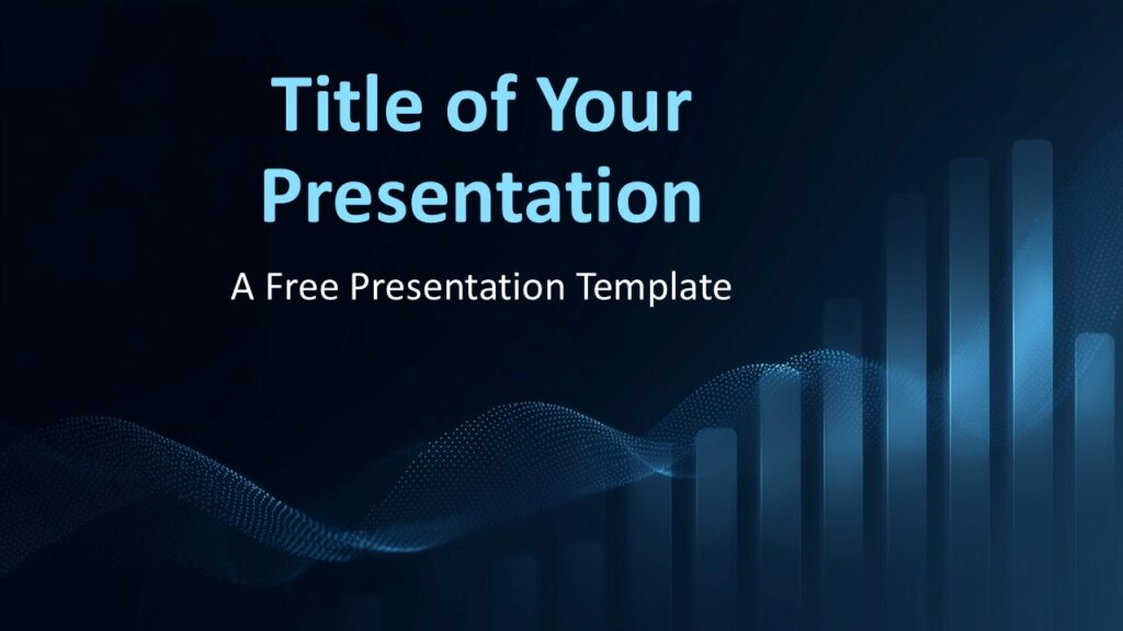 DataWave Insights Cover PowerPoint Google Slides Cover slide of DataWave Insights template for PowerPoint and Google Slides with bold title typography and abstract wave graphics.