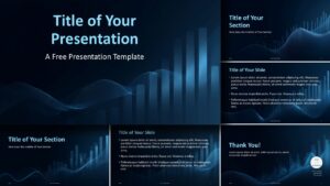 DataWave Insights presentation template for PowerPoint and Google Slides showcasing all slides with cohesive blue business design.