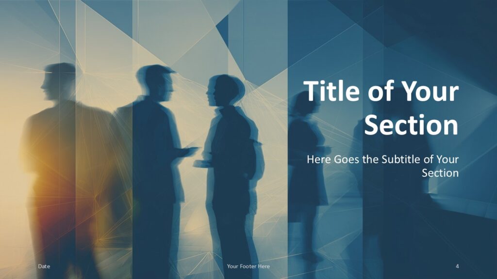 Executive Motion Section PowerPoint Google Slides Executive Motion section divider template for PowerPoint and Google Slides designed for strategic corporate transitions.