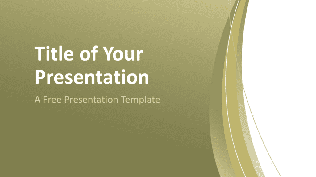 Gold abstract presentation template for PowerPoint with gradient golden background and elegant curved lines for clean corporate slides