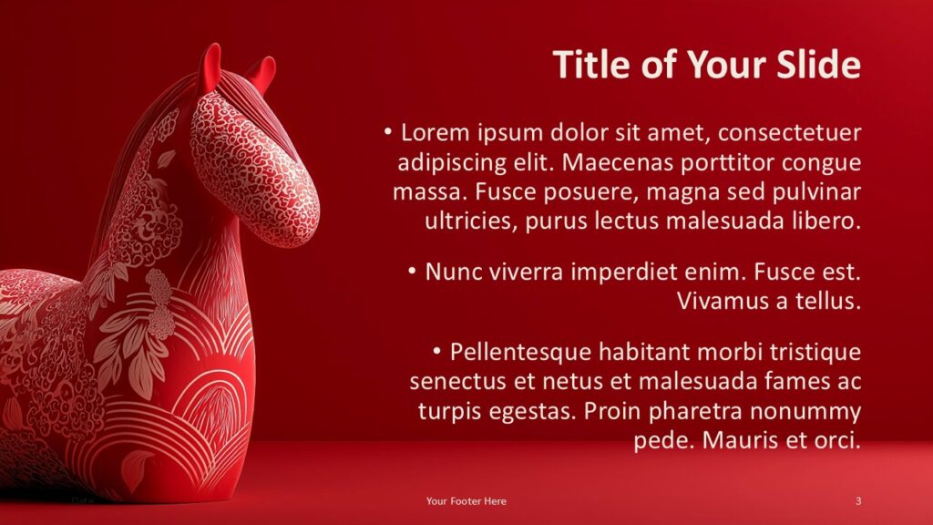 Imperial Nordic Crimson Text Layout PowerPoint Google Slides Alternative title and content slide from the Imperial Nordic Crimson template for PowerPoint and Google Slides with balanced composition.