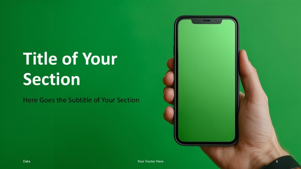 Mobile Gradient Divider Slide for PowerPoint and Google Slides Second section divider from the Mobile Gradient Template for PowerPoint and Google Slides with bold typography and gradient styling.