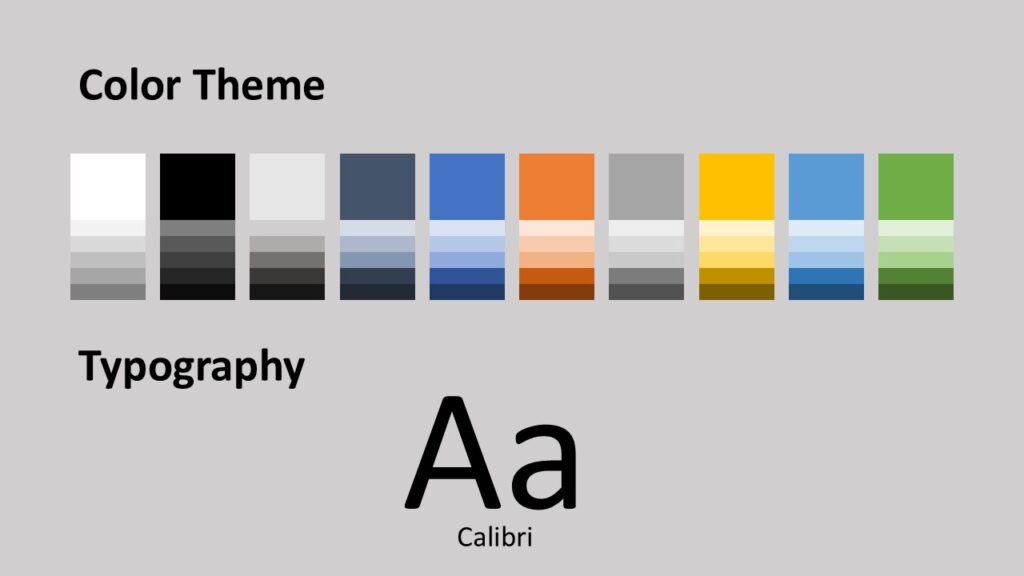 Mobile Gradient Fonts and Colors for PowerPoint and Google Slides Fonts and color palette slide from the Mobile Gradient Template for PowerPoint and Google Slides showing typography and gradient tones.