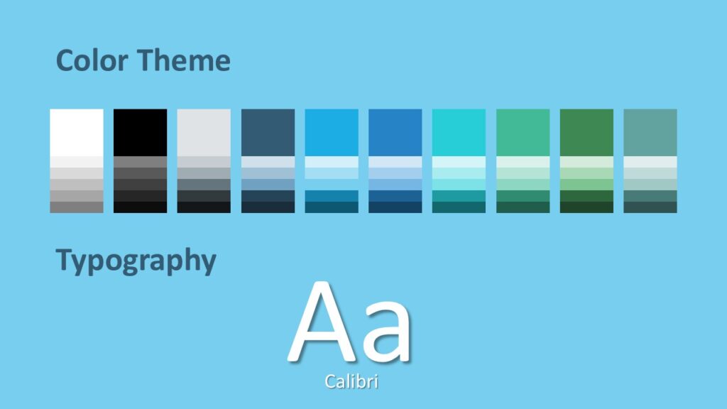 Unity Circle PowerPoint Google Slides Colors Unity Circle PowerPoint and Google Slides template color palette and typography slide with coordinated modern tones.