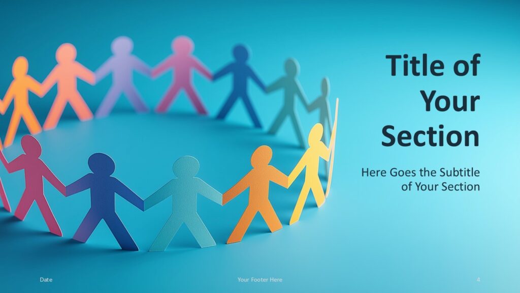 Unity Circle PowerPoint Google Slides Section Unity Circle PowerPoint and Google Slides template section divider slide highlighting collaboration theme.