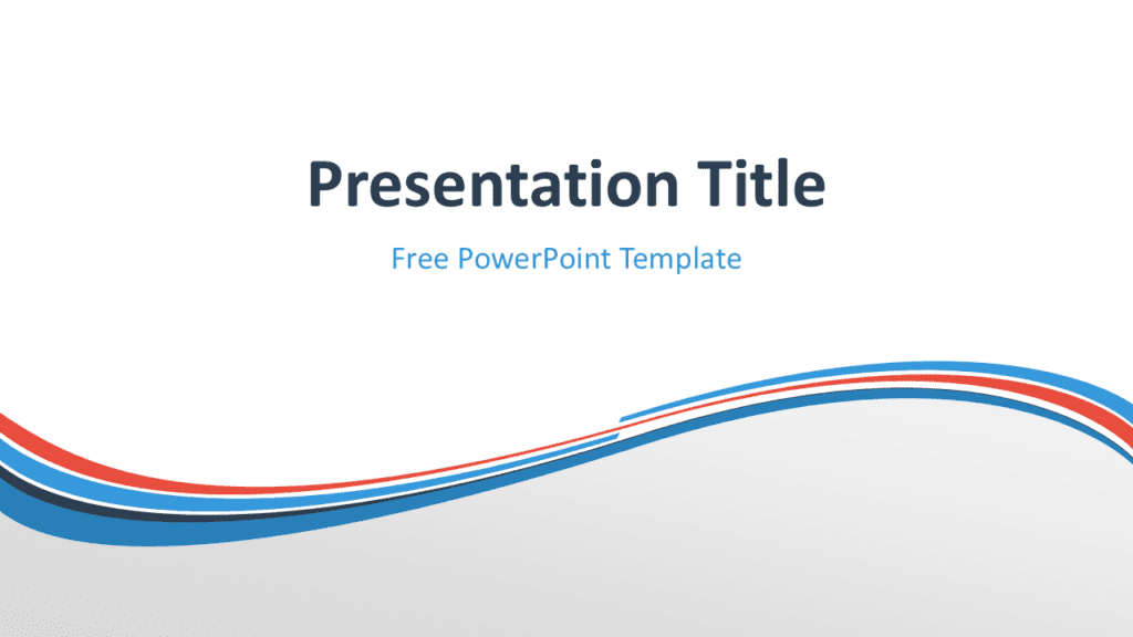 Blue orange wave PowerPoint template with clean striped curved lines and modern abstract presentation background.